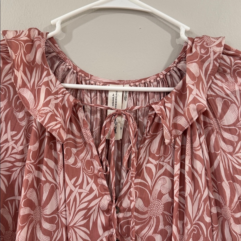 Anthropologie Florence Balducci Romantic boho tie neck blouse - Picture 4 of 8